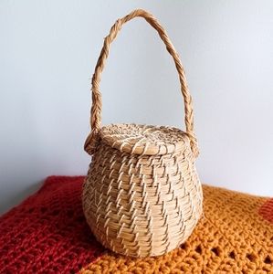 Vintage Boho Handmade Maya Basket